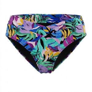 TIME & TRU Mid-Rise V-Front Bikini Swim Bottoms 3X (24W-26W) Tropical Multi NEW